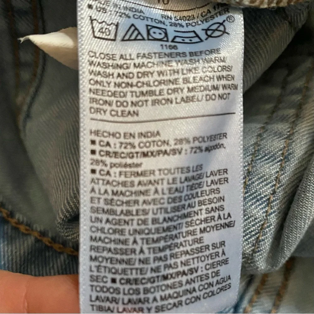 Old Navy High Rise Baggy Wide Leg Faded Wash Girls Jeans Sz 10